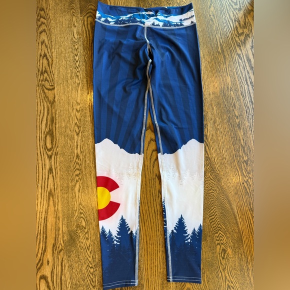 Colorado Threads Pants - Colorado Threads yoga pants White Mountain-Print Leggings